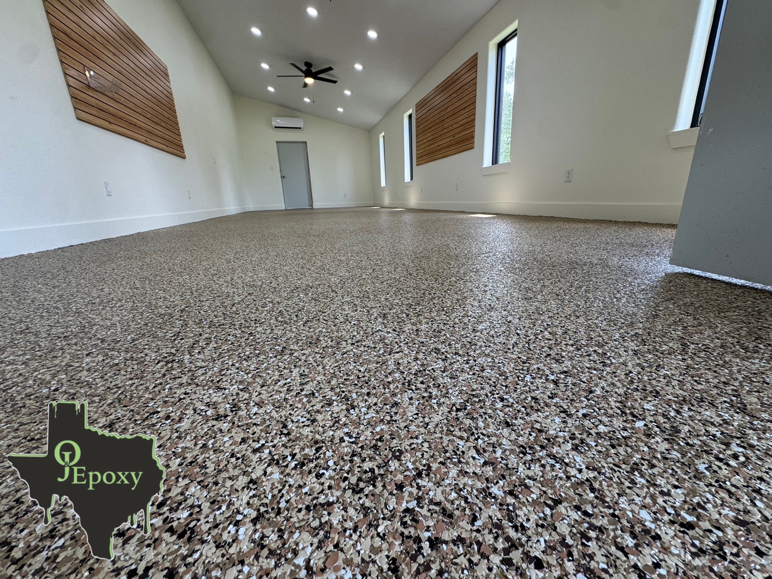 O&J Epoxy project photograph: Neutral Full-Flake Finish